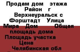 Продам дом 2 этажа › Район ­ г. Верхнеуральск с.Форштадт › Улица ­ Мира › Дом ­ 33 › Общая площадь дома ­ 70 › Площадь участка ­ 100 › Цена ­ 500 000 - Челябинская обл., Верхнеуральский р-н, Верхнеуральск г. Недвижимость » Дома, коттеджи, дачи продажа   